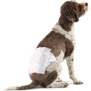 Amazon Basics Size LARGE Male Dog Disposable Wrap Diapers Pack of 30 White NIB